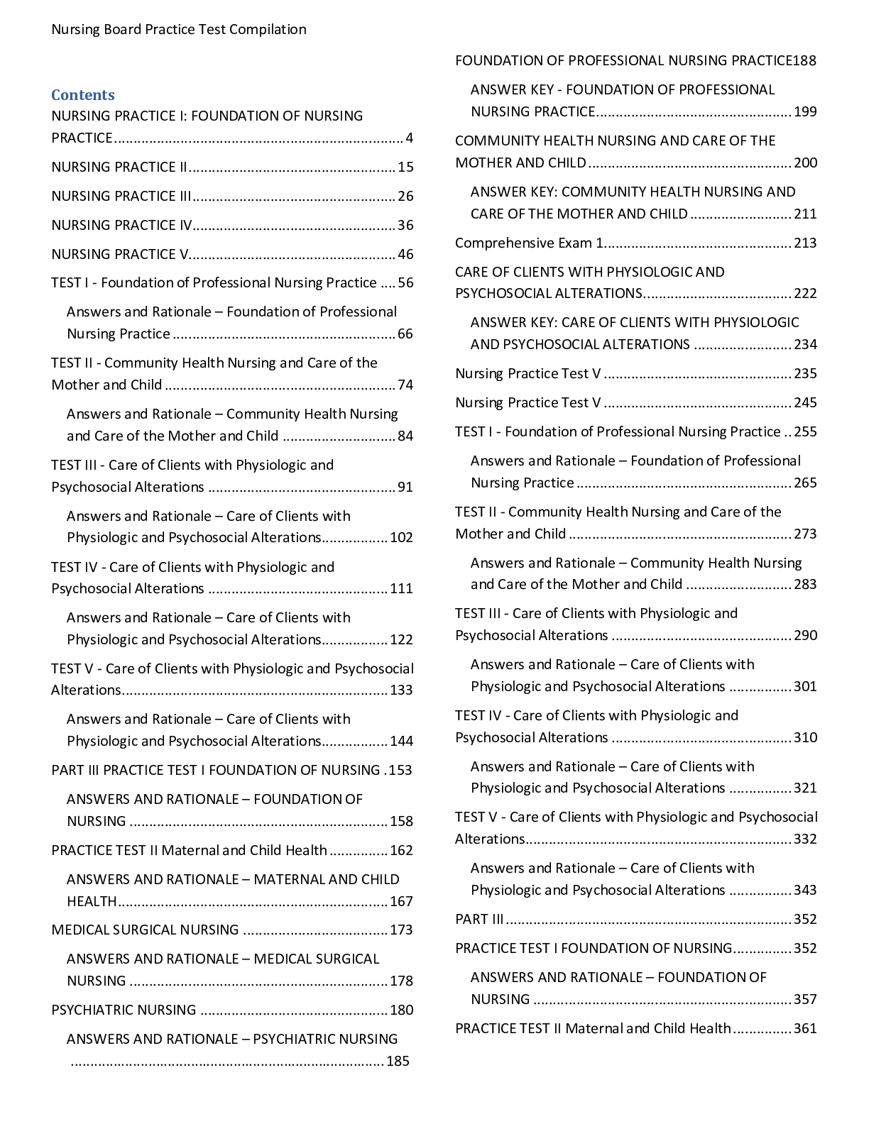 Preview image of Nursing Board Practice Test Compilation document